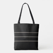 Moderne, minimalistische strepe Monogrammed Black  Draagtas (Achterkant)