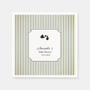 Moderne & Minimalistische Strepen Ooievaar Baby Sh Servet