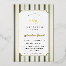 Moderne & Minimalistische Strepen Ooievaar Babysho