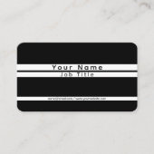 Moderne minimalistische strepen zwart-wit visitekaartje (Voorkant)