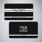 Moderne minimalistische strepen zwart-wit visitekaartje