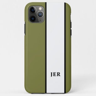 Moderne minimalistische stripes Monogram Initialen iPhone 11 Pro Max Hoesje