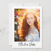 Moderne minimalistische Sweet 16 foto uitnodiging (Voorkant)