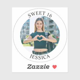Moderne minimalistische Sweet 16 Verjaardagskring Sticker