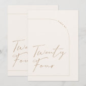 Moderne minimalistische tabel 24-tabelnummer kaart (Voorkant / Achterkant)