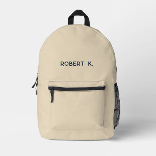 Moderne minimalistische Tan gepersonaliseerd Bedrukte Rugzak