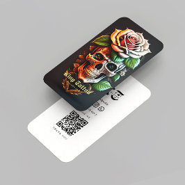 Moderne minimalistische Tattoo artiest schedel mon Visitekaartje