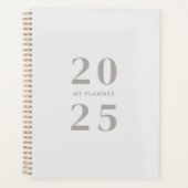 Moderne minimalistische taupe 2025 planner (Voorkant)