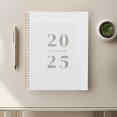 Moderne minimalistische taupe 2025 planner