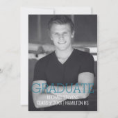 Moderne Minimalistische Teal Art Deco Afstudeerfee Aankondiging (Voorkant)