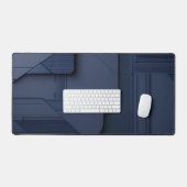 Moderne Minimalistische Tech Oppervlak in Diepblau Bureaumat (Keyboard & Muis)