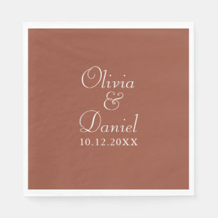 Moderne Minimalistische Terracotta Bruiloft Servet