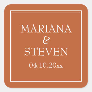 Moderne Minimalistische Terracotta Vierkante Stick Sticker