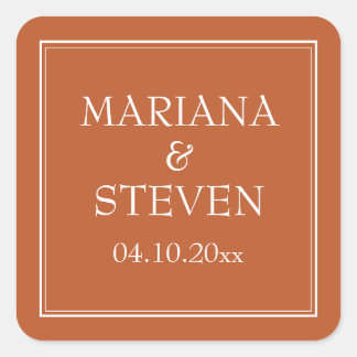 Moderne minimalistische terracotta vierkante Stick Sticker