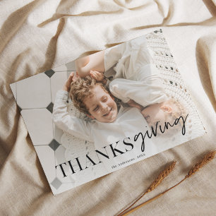 Moderne minimalistische Thanksgiving foto Briefkaart