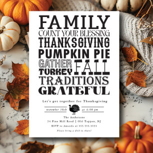 Moderne minimalistische Thanksgiving Kaart