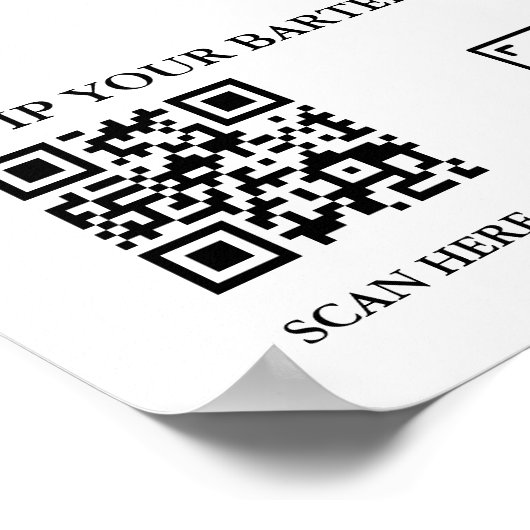 Moderne minimalistische tip uw bartender trouwbord poster (Hoek)