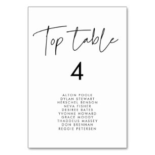 Moderne minimalistische Top tafel zitplaatskaarten Kaart