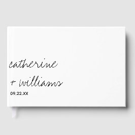 Moderne minimalistische traditionele zwarte bruilo gastenboek