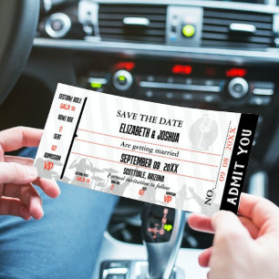 Moderne Minimalistische Trouw Muziekconcert Ticket Save The Date