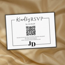 Moderne Minimalistische Trouw-RSvp QR Bijlagekaart