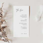 Moderne minimalistische trouwbar Drink menulijst