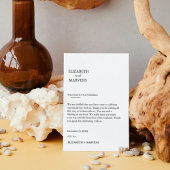 Moderne minimalistische trouwdag Evenementen Tijdl Programma