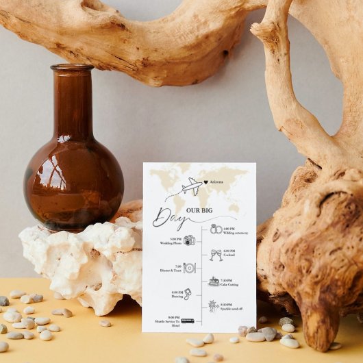 Moderne minimalistische trouwdag Evenementen Tijdl Programma