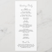 Moderne Minimalistische Trouwdag in Zwart-Wit Programma (Achterkant)