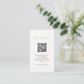 Moderne minimalistische trouwdetails met QR-code Plaatskaartje (Staand voorkant)
