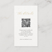 Moderne minimalistische trouwdetails met QR-code Plaatskaartje (Voorkant)