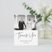 Moderne, minimalistische trouwfoto bedankkaart (Staand voorkant)