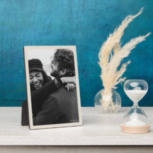 Moderne Minimalistische Trouwfoto en Datum Elegant Fotoplaat