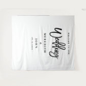 Moderne Minimalistische Trouwfotocabine Achtergron Wandkleed (Voorkant (horizontaal))