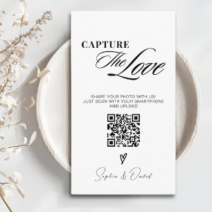 Moderne Minimalistische Trouwfoto's Vang de Liefde Informatiekaartje