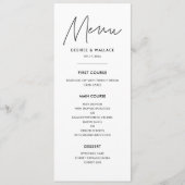 Moderne minimalistische trouwkaart menu (Voorkant)