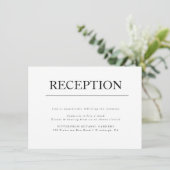 Moderne Minimalistische Trouwontvangstkaart Kaart (Staand voorkant)