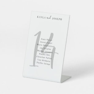Moderne minimalistische trouwtafel nummer 14 reclamebord met voetstuk