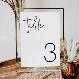 Moderne Minimalistische Trouwtafel Nummerkaart Kaart