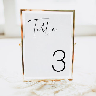 Moderne Minimalistische Trouwtafel Nummerkaart Kaart