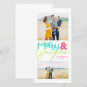 Moderne minimalistische typografie 2 foto Merry Br Aankondiging (Voorkant / Achterkant)