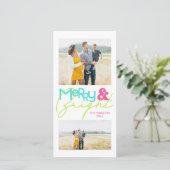 Moderne minimalistische typografie 2 foto Merry Br Aankondiging (Staand voorkant)
