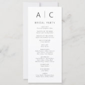 Moderne minimalistische typografie bruiloft progra (Achterkant)