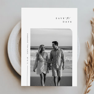 Moderne Minimalistische Typografie Foto Bruiloft Save The Date