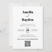 Moderne minimalistische typografie foto QR code br Kaart (Voorkant)