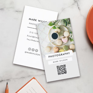 Moderne minimalistische typografie Fotograaf QR-co Visitekaartje