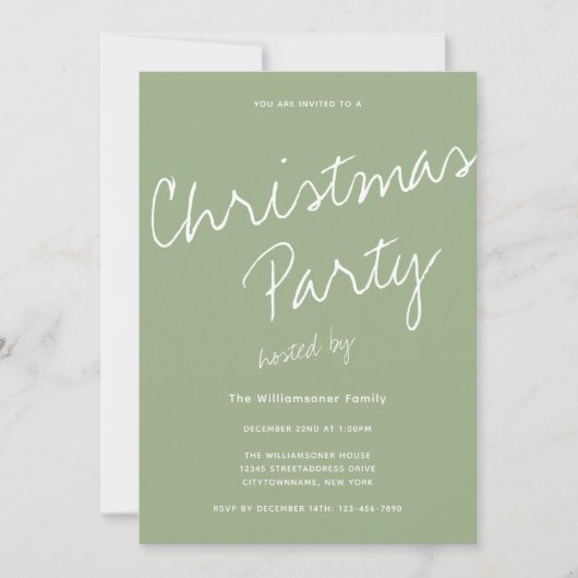 Moderne minimalistische typografie Kerstfeest Kaart (Voorkant)