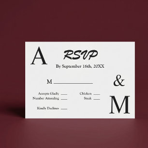 Moderne Minimalistische Typografie Monogram RSVP K Kaartje