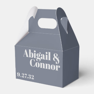 Moderne Minimalistische Typografie Navyblauw Grijs Bedankdoosjes
