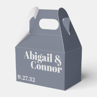 Moderne Minimalistische Typografie Navyblauw Grijs Bedankdoosjes